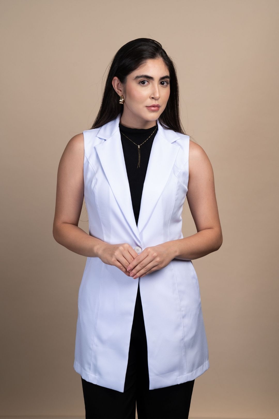 Jaleco Feminino sem Manga Branco