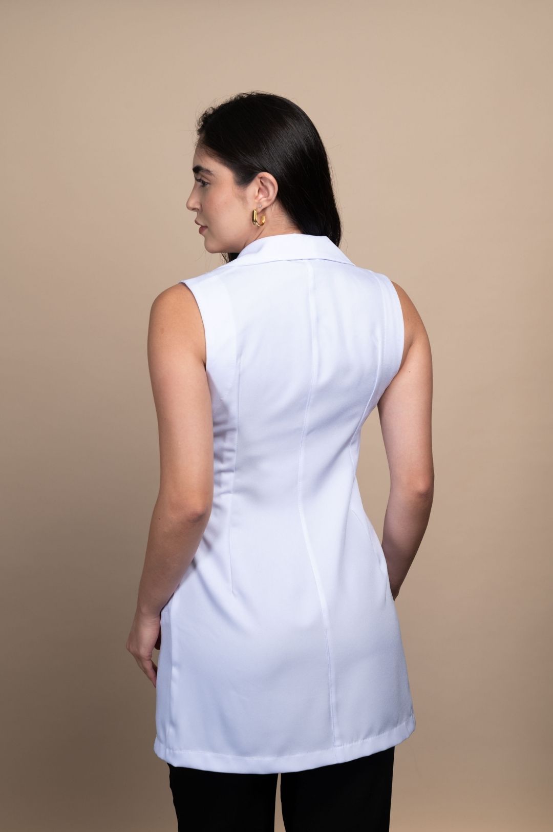 Jaleco Feminino sem Manga Branco - Imagem 3