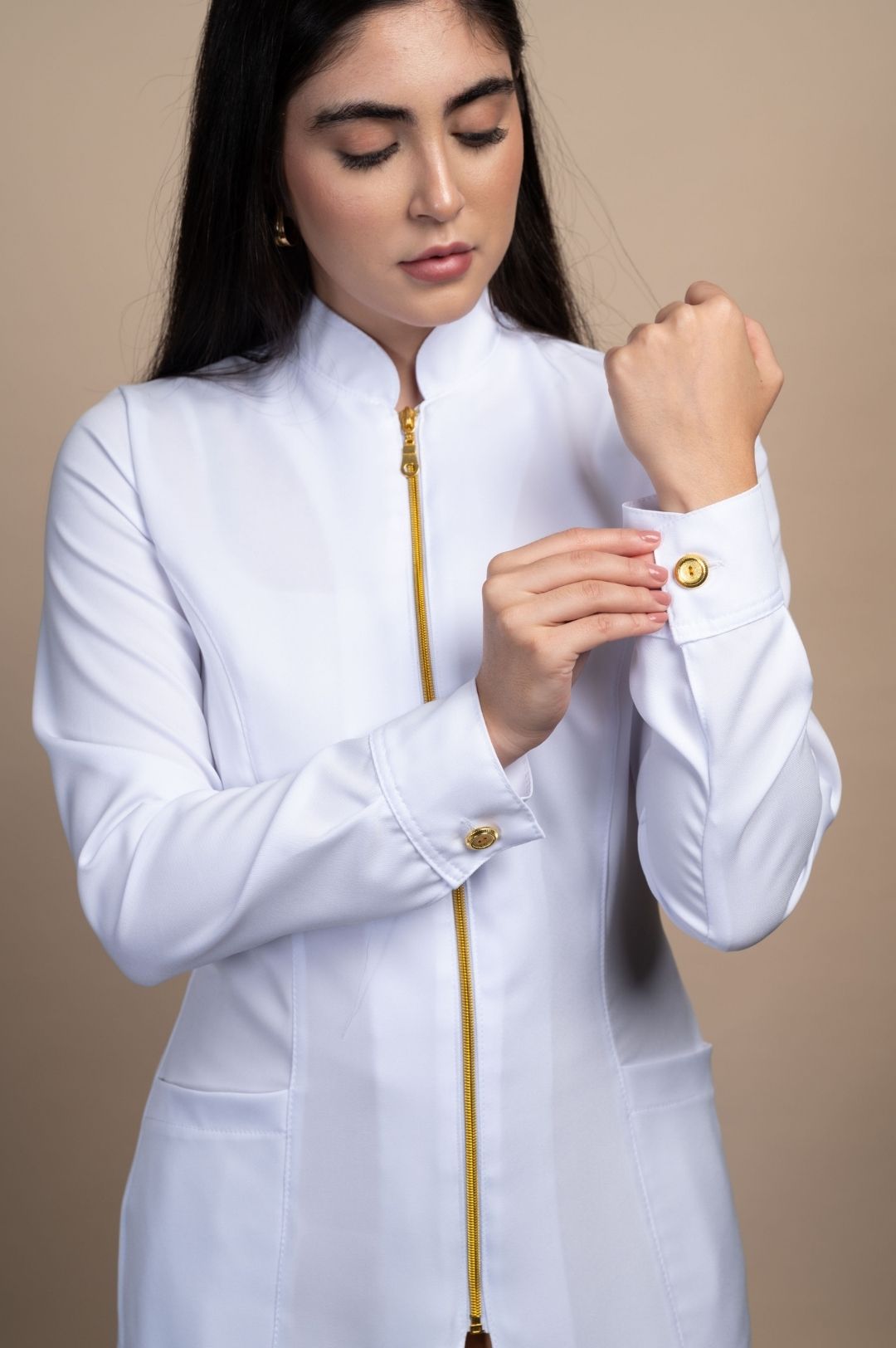 Jaleco Acinturado Feminino Branco - Imagem 4