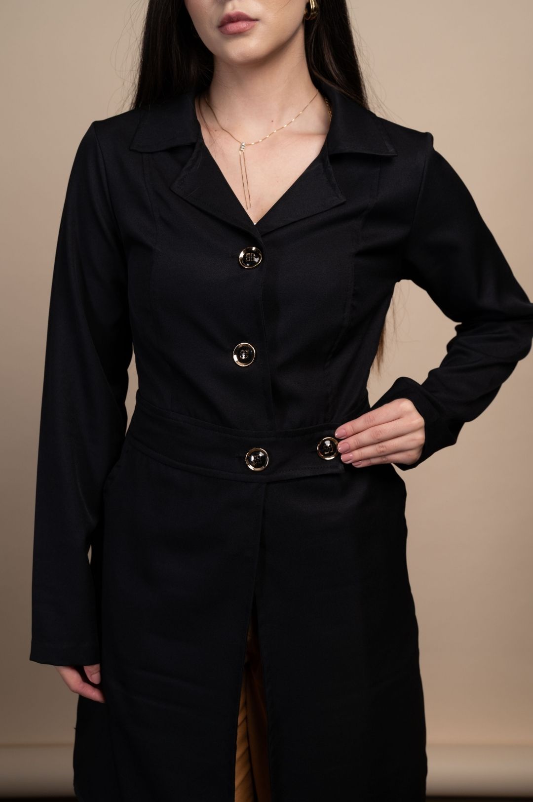 Jaleco Feminino Preto Elisa - Imagem 2