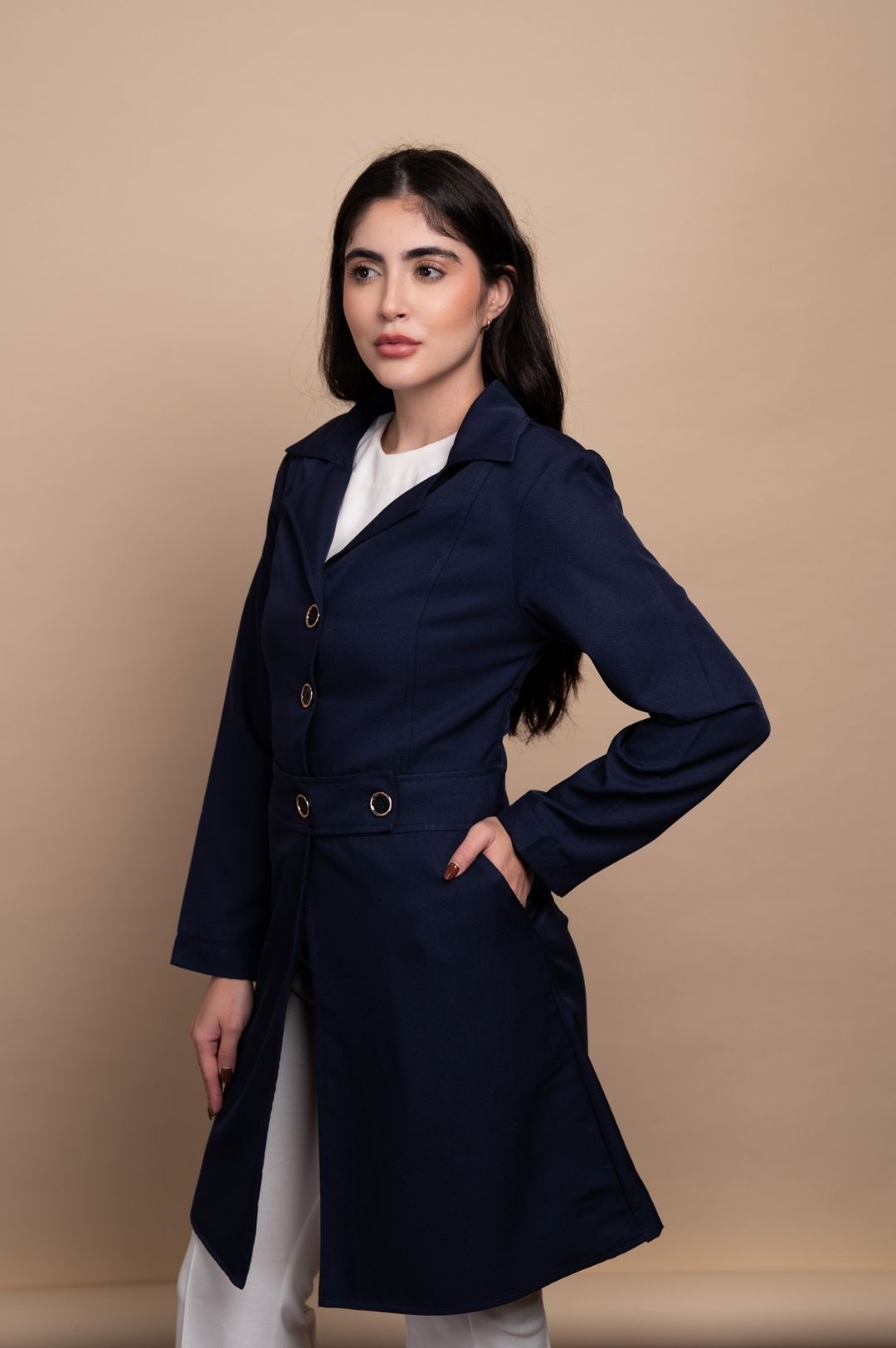 Jaleco Feminino Elisa Azul Marinho