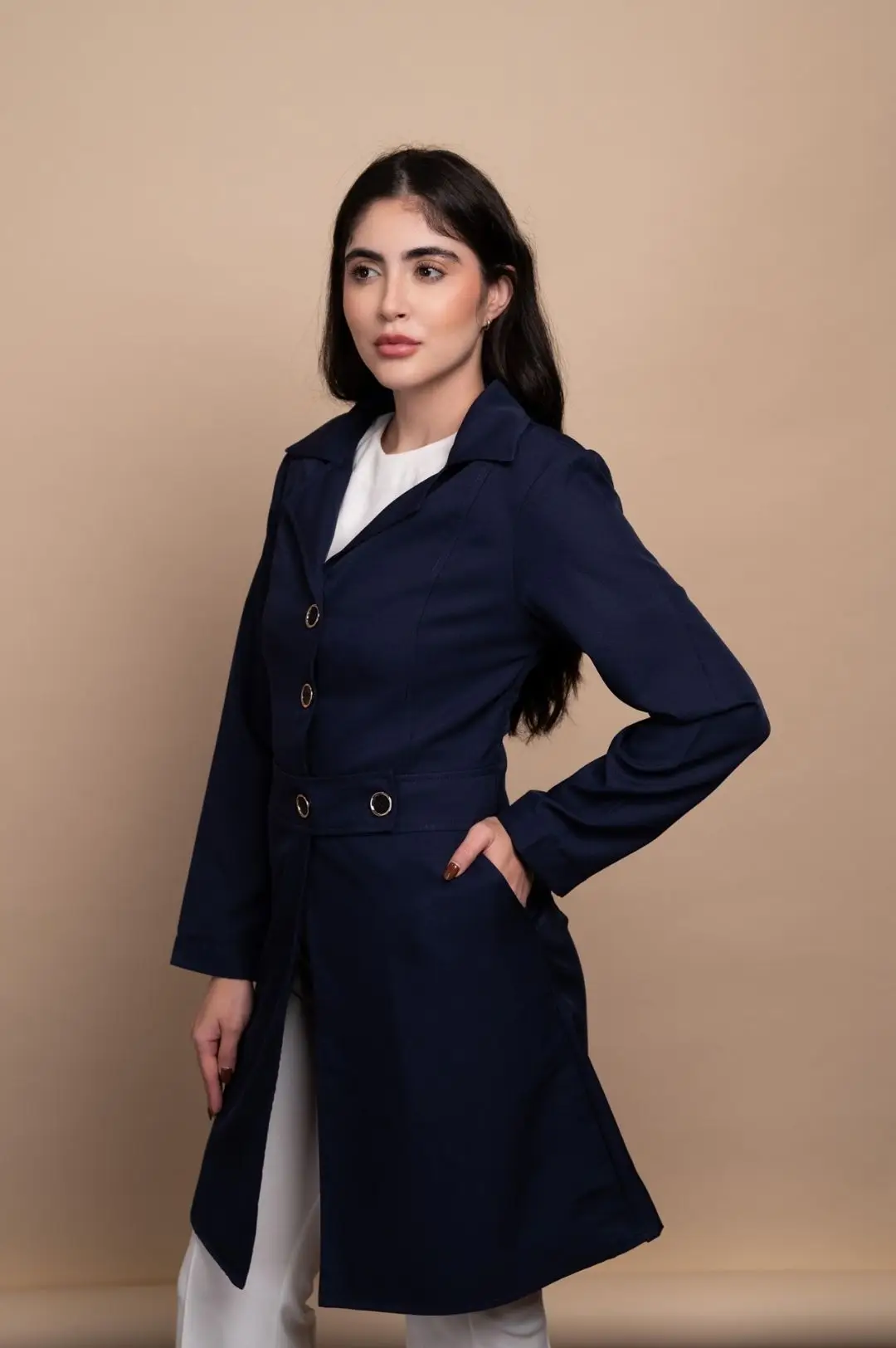 Jaleco Feminino Elisa Azul Marinho