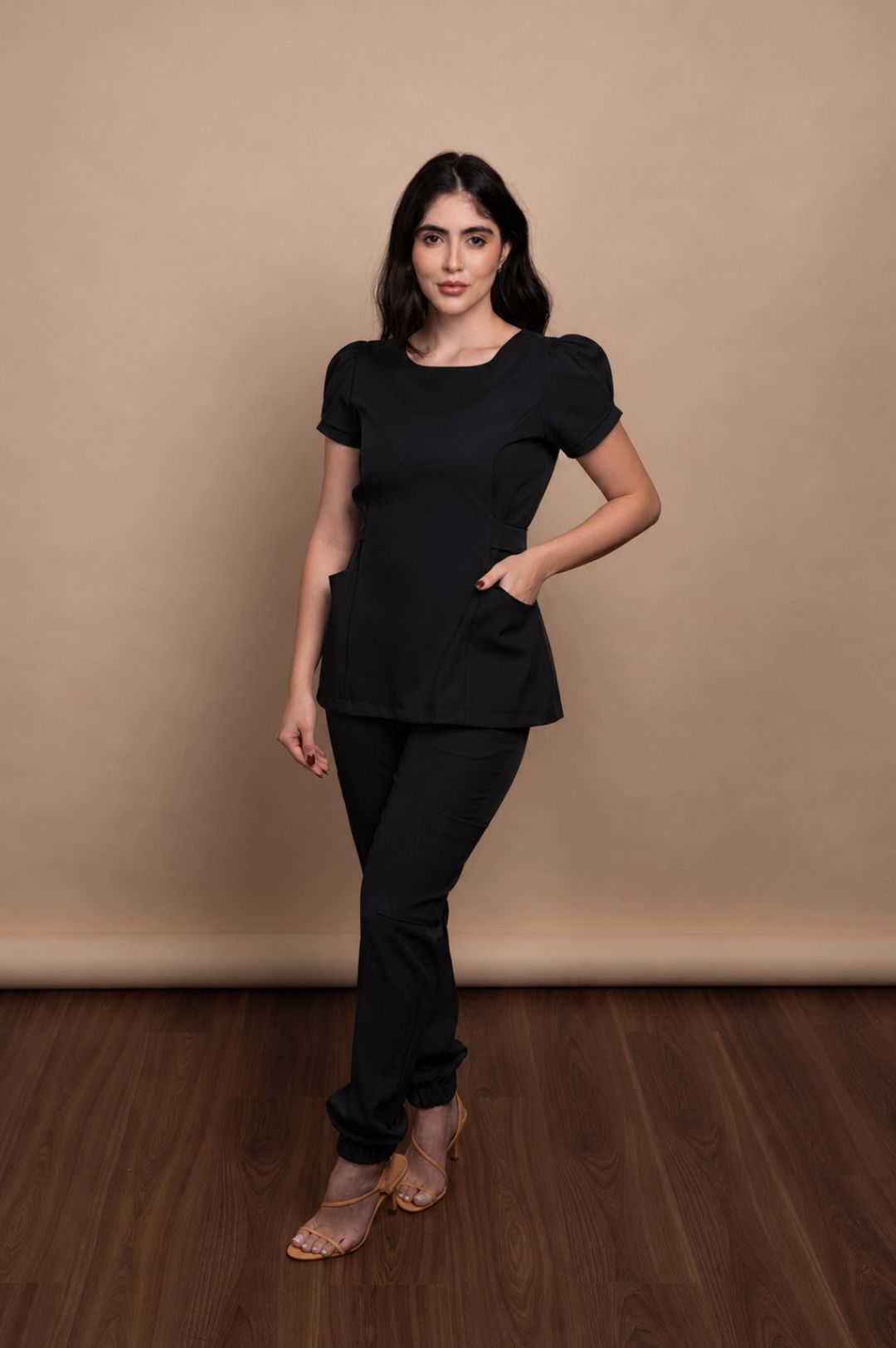 Scrub Pijama Cirúrgico Feminino Preto Larissa