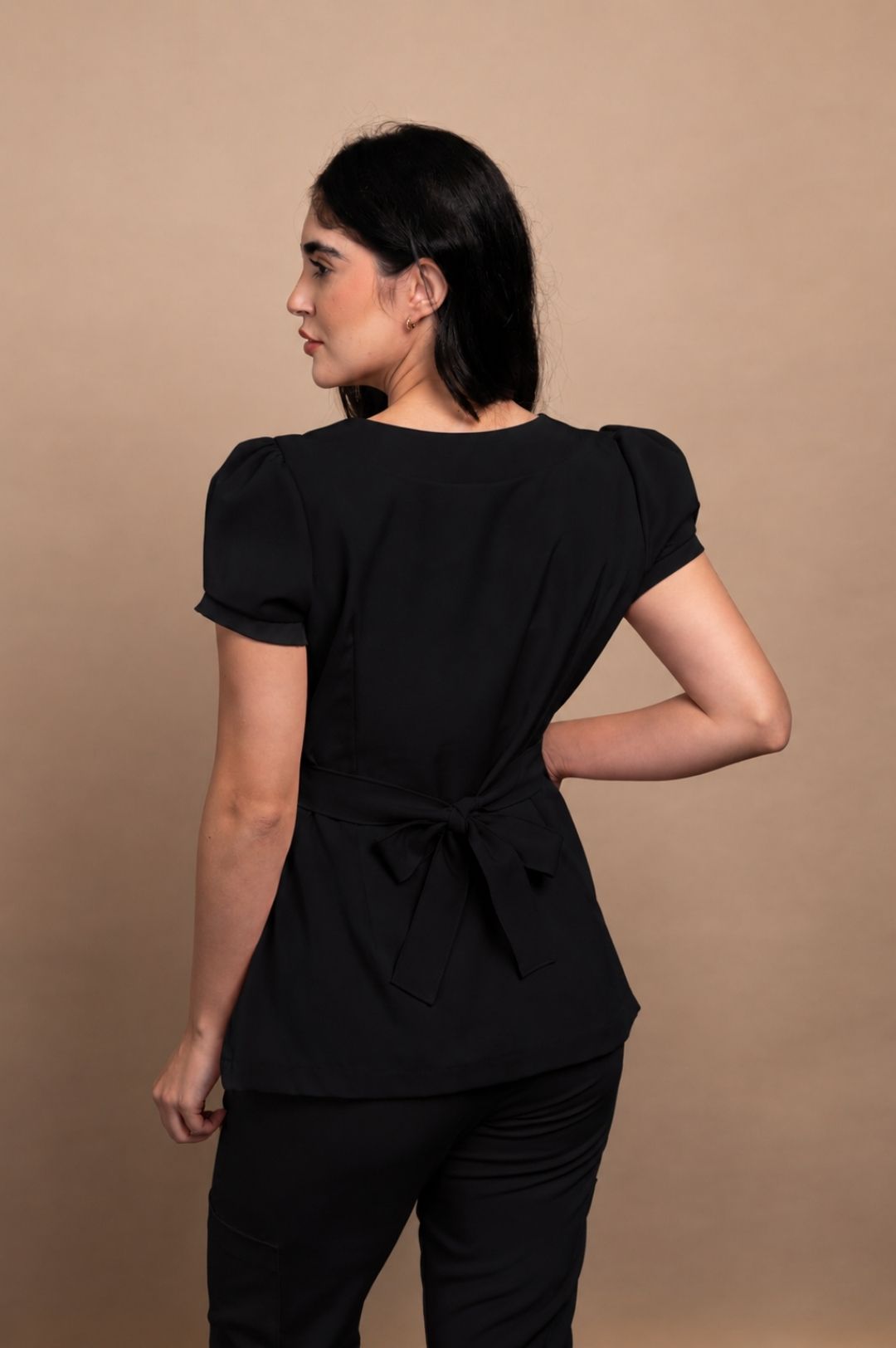 Scrub Pijama Cirúrgico Feminino Preto Larissa - Imagem 2